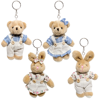 [오키도키] 커플 토끼 커플 곰돌이 패션 키체인(2개)