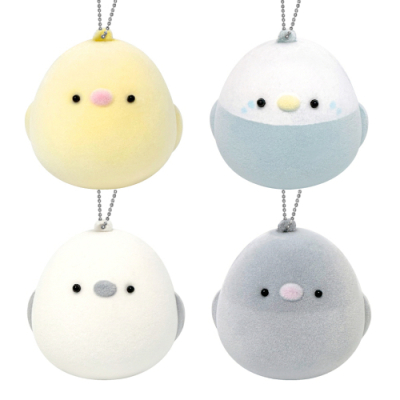 [오키도키] 미니버드 패브릭 스퀴시 키링 (4개)