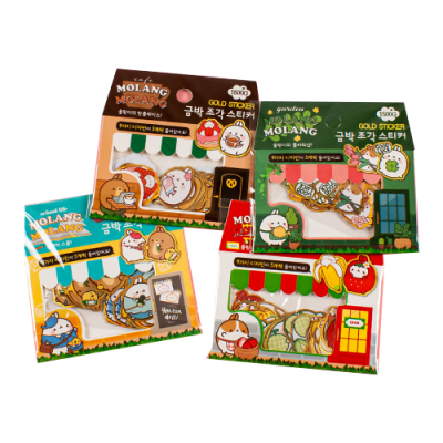 [쥬크박스] 몰랑금박조각스티커 (4개세트)