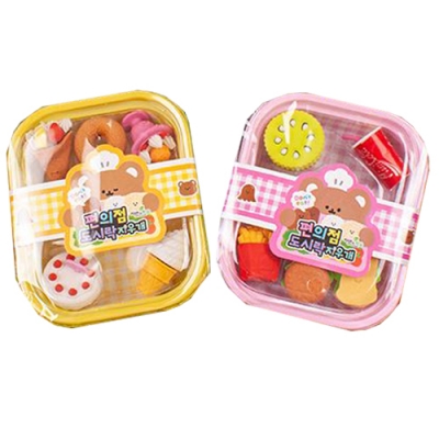 [쥬크박스] 편의점도시락지우개 (4개세트)