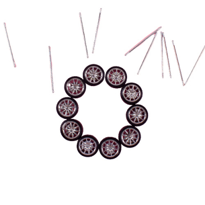 [쥬크박스] 고무자동차바퀴 (10세트/20개) (2종 택1)