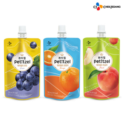 [CJ] 쁘띠첼 워터젤리 130ml x 5개 3종(포도,오렌지,복숭아)