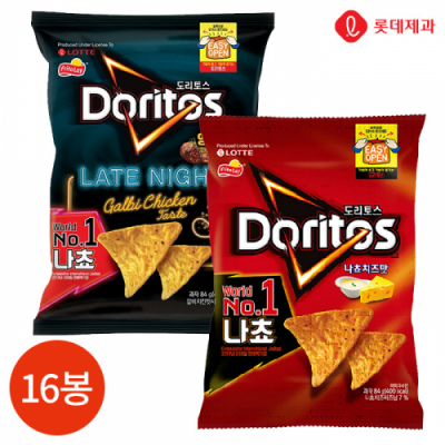 [롯데] 도리토스 84g x 16봉 2종(나쵸치즈,갈비천왕)