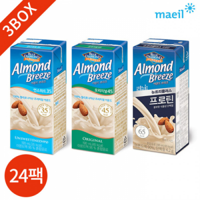 [아몬드 브리즈] 190ml 오리지널 언스위트 프로틴 3종 묶음
