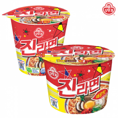 [오뚜기] 진라면 매운맛 컵라면 2종(큰컵,소컵)