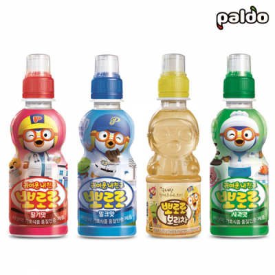 [팔도] 뽀로로 음료 235ml x 24PET 4종(딸기,사과,밀크,보리차)