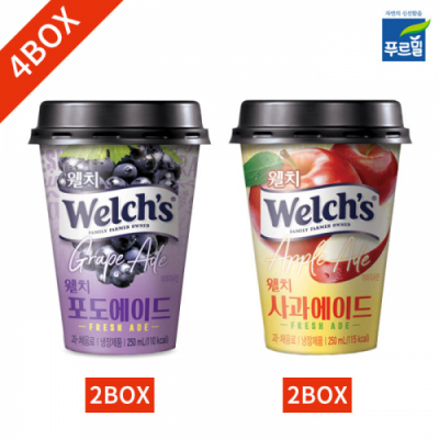 [푸르밀] 웰치스 포도 사과 250ml x 10개 4박스 묶음