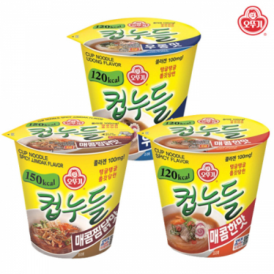 [오뚜기] 컵누들 15개 3종(매콤한맛,우동맛,매콤찜닭맛)