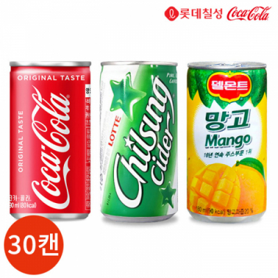 [코카콜라] 칠성사이다 망고 작은캔 190ml 3종 30캔 세트