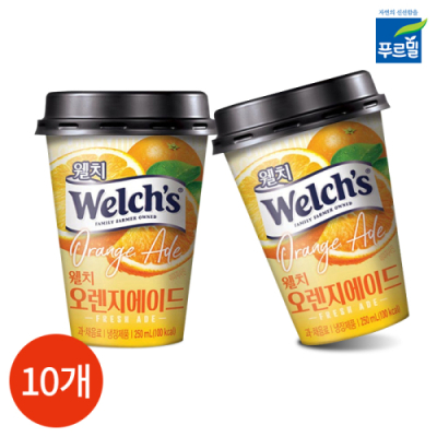 [푸르밀] 웰치스 오렌지 에이드 250ml x 10개