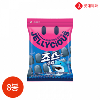 [롯데제과] 젤리셔스 죠스바 젤리 70g x 8봉