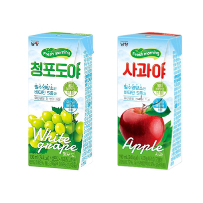 [남양] 후레쉬 모닝 190ml x 24팩 (사과, 청포도 선택)