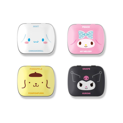[아텍스] 산리오 캐릭터즈 민트 캔디 15g x 6개 (페퍼민트,포도,복숭아,파인애플 선택)