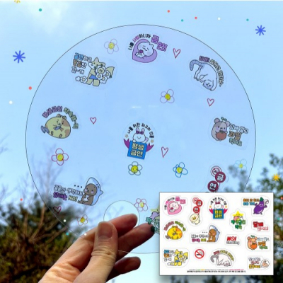 [이든교육] 흡연예방 맑고 투명한 PVC 팬시부채 10인용