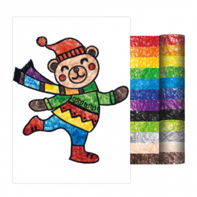 [컬러룬] 크레용 모자이크 마스킹테이프 (테이프12색 도안12장)