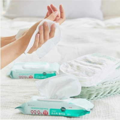 [유한킴벌리] 그린핑거 손소독 물티슈 캡형 30매