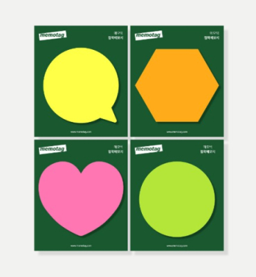 [메모텍] 모양형 점착메모지 50매 (4종 택1)