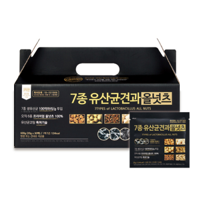 [비비씨] 7종 유산균 하루견과 올넛츠 1박스 30봉
