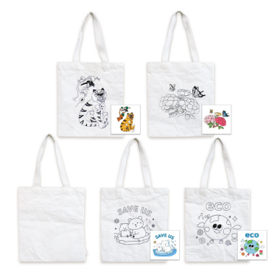 [파코파코] 친환경 타이백 컬러링 에코백 5종 택1(세이브어스/에코지구/호작도/화접도/무지)