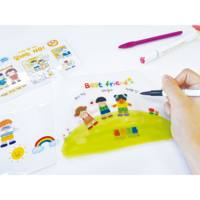 [파코파코] DIY 반투명 컬러링 파우치 +스티커 세트 (환경/흡연교육/우정/계절) 택 1