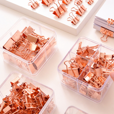 [델리] 로즈골드 더블클립 문구 집게 세트 모음