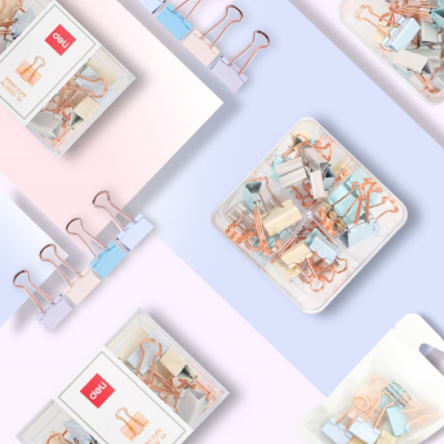 [델리] 파스텔 더블클립 문구 집게 세트 모음