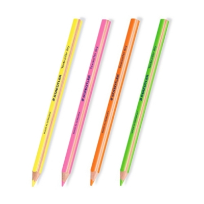 [스테들러] 두꺼운 형광 체크 색연필