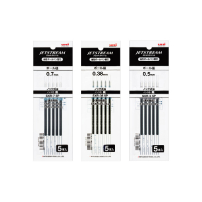 [유니] 제트스트림 단색 리필 5개입 SXR-38 05 07 (절약형)