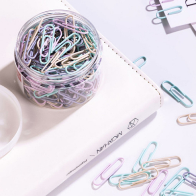 [델리] 파스텔 컬러 크립 페이퍼 클립 160개입