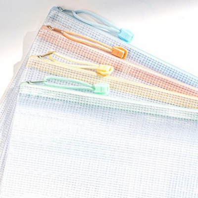 [델리] 파스텔 다용도 메쉬 지퍼 파우치 A5 4개