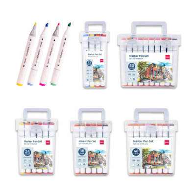 [델리] 스케치마커 고급 트윈 마카 낱개 (색상 옵션선택)