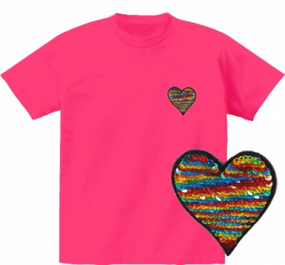 [반티/단체티] 컬러오브하트_스팽글(국내산/순면/스팽글/아트티셔츠/반팔/30수/추가별도인쇄가능)