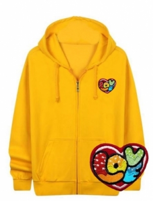 [반티/단체티] 특양면 후드짚업_와펜자수 슈가하트 (국내산/특양면/자수/후드짚업/긴팔/왼쪽가슴)