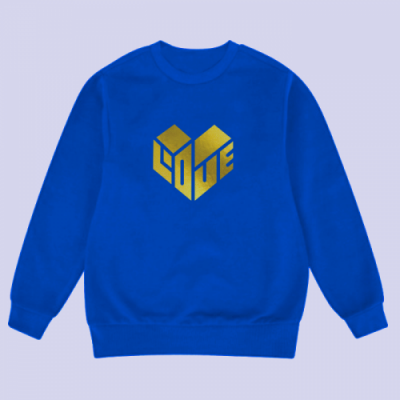 [반티/단체티/맨투맨] 반짝반짝 포일아트_하트인러브_골드색상 (국내산/특양면/포일/아트티셔츠/긴팔/맨투맨)