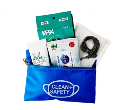 [방역키트] 학교 방역키트 파우치 세트 3종 선택(KF94마스크/덴탈마스크/손소독제/스트랩/살균티슈/라텍스장갑)