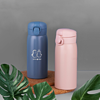 [JD텀블러] 마카롱 원터치 잠금 텀블러(2색)350ml (보온/보냉/원터치/진공/별도추가인쇄가능)