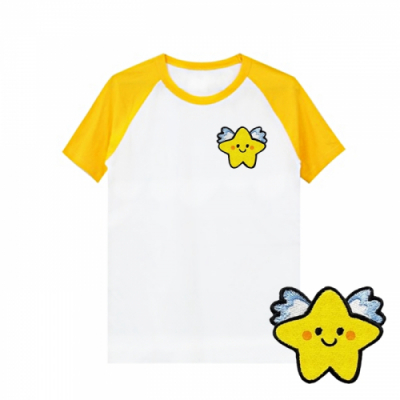 [반티/단체티/나그랑]엔젤스타_와펜자수(국내산/순면/나그랑/아트티셔츠/와펜자수/반팔/30수/추가별도인쇄가능)