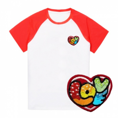 [반티/단체티/나그랑]슈가하트_와펜자수(국내산/순면/라그랑/아트티셔츠/반팔/30수/추가별도인쇄가능)