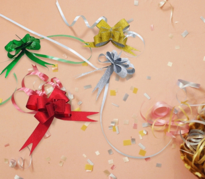 [마이제이디] 당기면 완성되는 샤이닝 원터치 매직 리본(1세트 10개입)