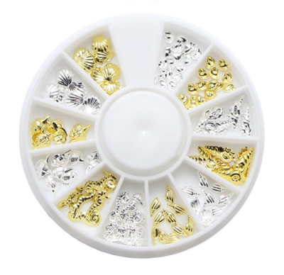 [레진아트/공예재료] 바다친구 금속 꾸미기 파츠(금은혼합/2종)