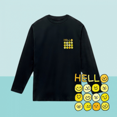 [반티/단체티/긴팔] 온세상 친구들아_헬로헬로_심플디자인(국내산/순면/아트/티셔츠/30수/전사/추가별도인쇄가능)