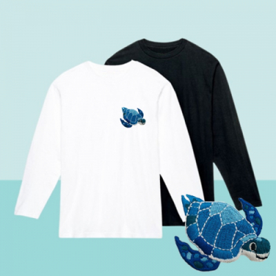 [반티/단체티/긴팔] 와펜자수_거북이의 꿈(국내산/순면/아트티셔츠/30수/와펜/추가별도인쇄가능)