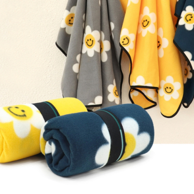 [MYJD]무릎 담요 데이지 스마일 패턴_수납용 심플 밴드(3색/최소수량20개)