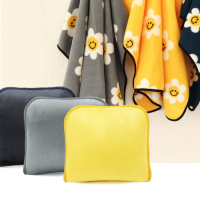 [MYJD]무릎 담요 데이지 스마일 패턴_미니 쿠션 파우치 세트(3색/선물용/최소수량20개)