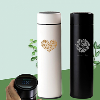 [마이제이디/JD텀블러] 스마트 터치 온도계 텀블러(500ml/레이저인쇄/디자인24종)