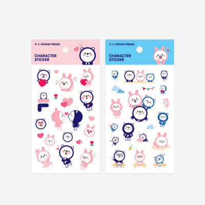 [휠라] 워니프렌즈 종이 스티커 (다이어리꾸미기)