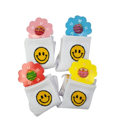 [꼬삔샵] 해피스마일 양말 + 달콤 페이퍼 사탕 (무료포장,무료문구제작)
