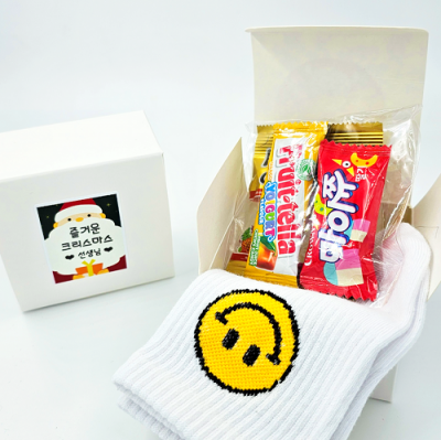 [꼬삔샵] 크리스마스 미니 박스 양말 간식 선물 (무료포장,무료문구제작)