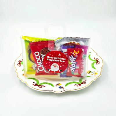 [꼬삔샵] 크리스마스 손잡이 구디백 푸짐 간식 세트 (무료포장,무료문구제작)