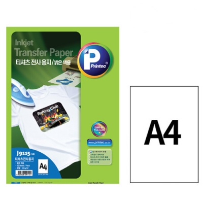 [프린텍] 밝은색 전사용지 A4 10매 J9115-10